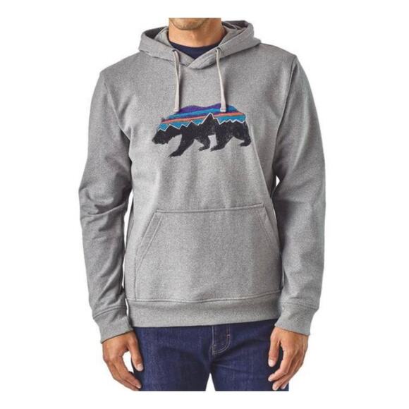 Patagonia Mens Fitz Roy Bear Midweight Uprisal Hoodie Premium Fly Gray SZ Medium - Picture 2 of 13